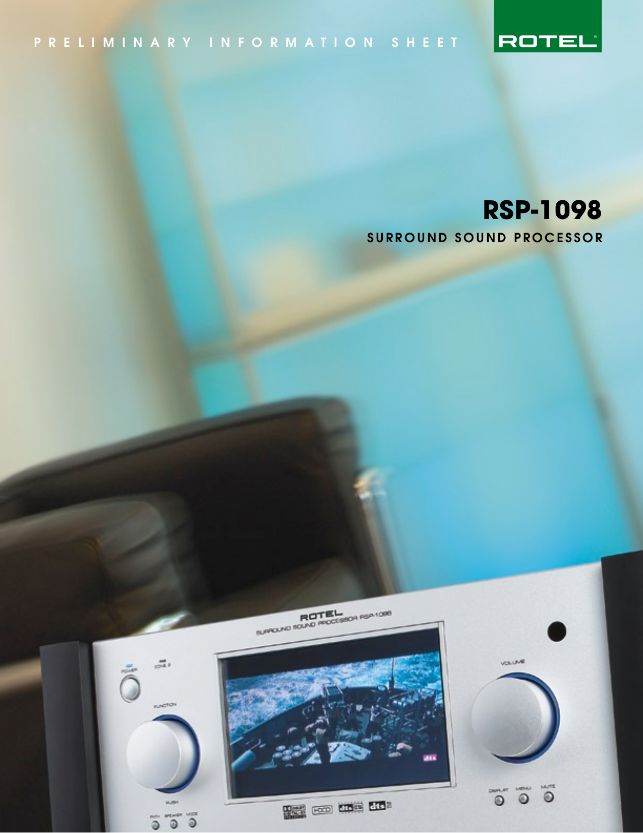 PDF manual for Rotel Amp RSP1098